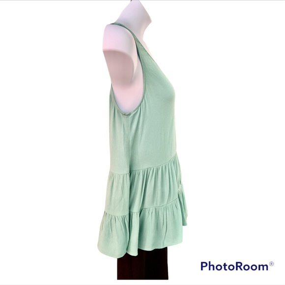 NWT Women’s LOFT Peplum Swing Tank - Aqua Green - Size Medium - Picture 3 of 11